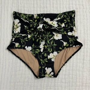 Kortni Jeane Black Floral Bottom - Small Tie Front